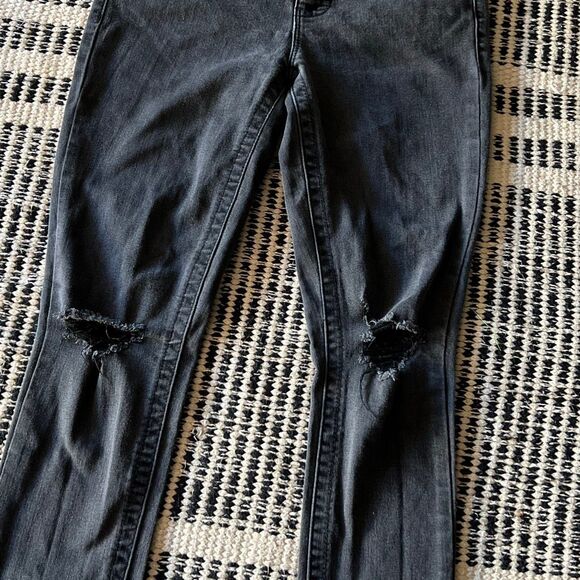 Seven 7 jeans size 4 black gray women’s distressed knees skinny jeans - Picture 4 of 5